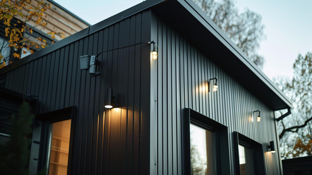 black siding house